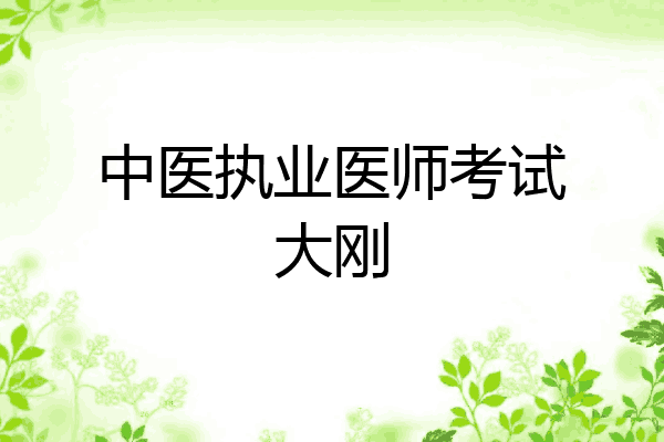 中医执业医师考试大刚
