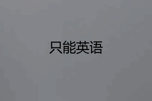 只能英语