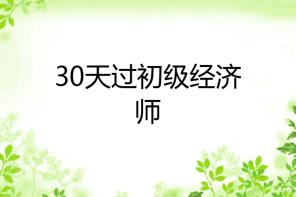 30天过初级经济师