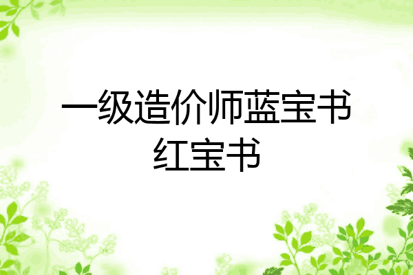一级造价师蓝宝书红宝书