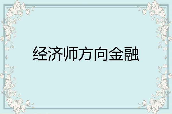 经济师方向金融