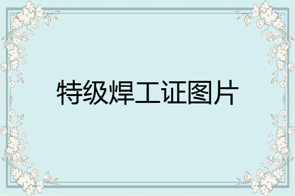 特级焊工证图片