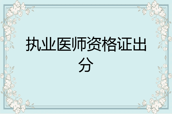 执业医师资格证出分