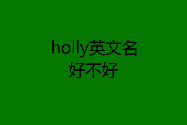 holly英文名好不好