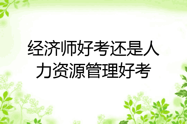 经济师好考还是人力资源管理好考