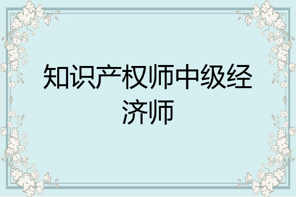 知识产权师中级经济师