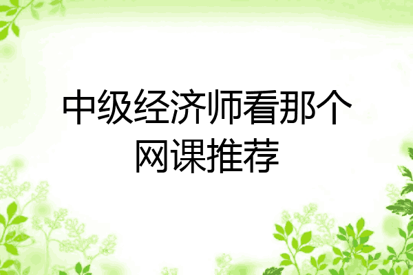中级经济师看那个网课推荐