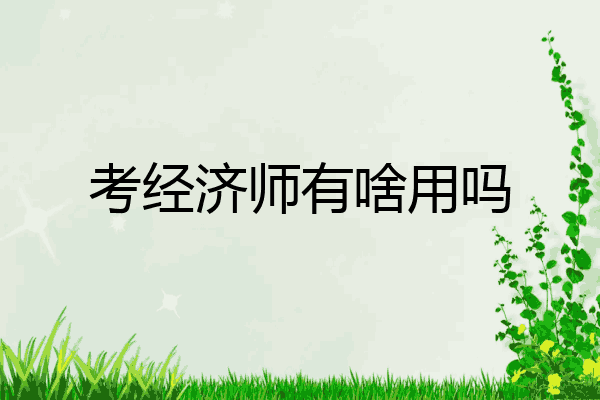 考经济师有啥用吗