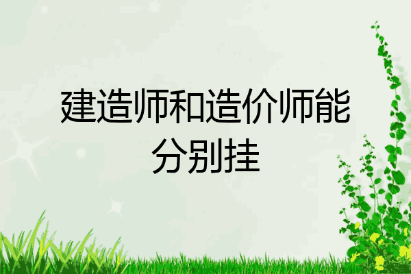建造师和造价师能分别挂