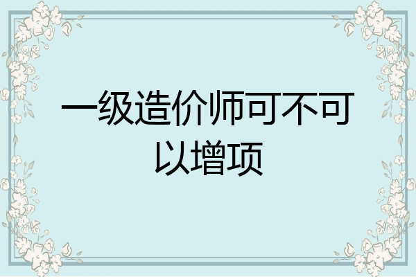 一级造价师可不可以增项