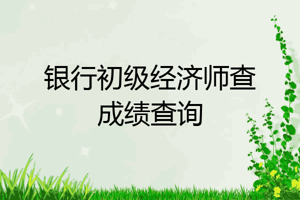 银行初级经济师查成绩查询