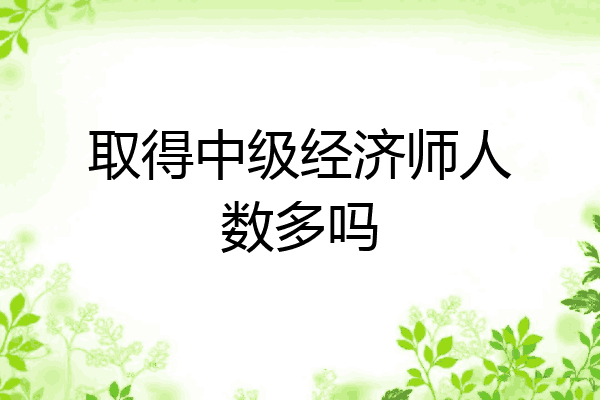 取得中级经济师人数多吗