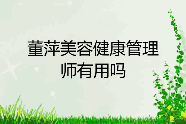 董萍美容健康管理师有用吗