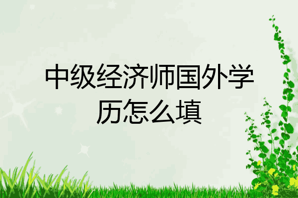 中级经济师国外学历怎么填