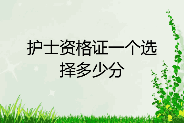 护士资格证一个选择多少分