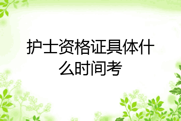 护士资格证具体什么时间考