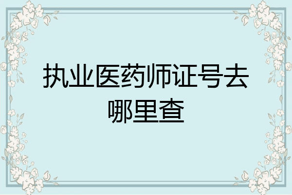 执业医药师证号去哪里查