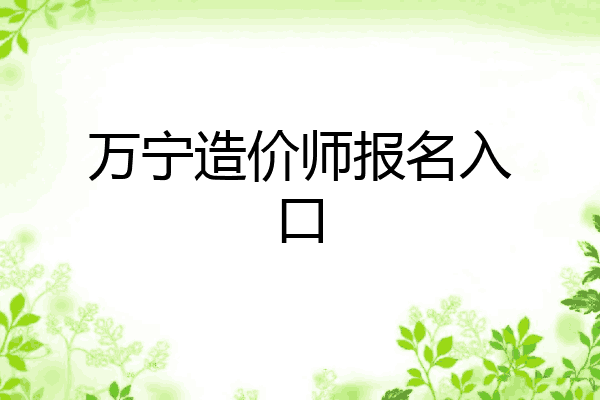 万宁造价师报名入口