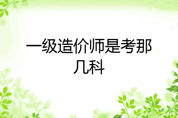 一级造价师是考那几科