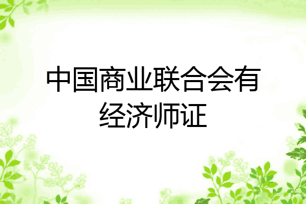 中国商业联合会有经济师证