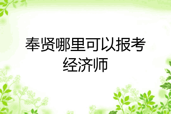 奉贤哪里可以报考经济师
