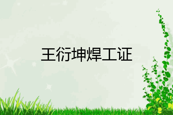 王衍坤焊工证