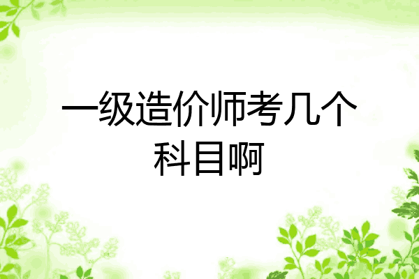 一级造价师考几个科目啊