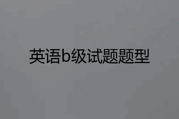 英语b级试题题型
