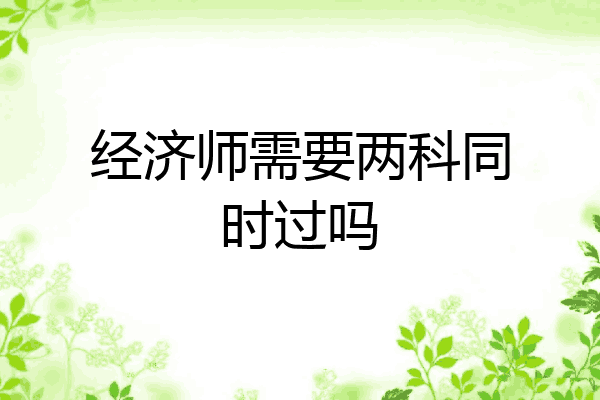 经济师需要两科同时过吗