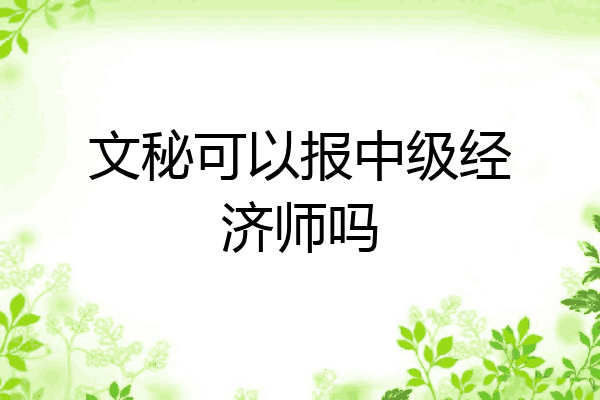 文秘可以报中级经济师吗