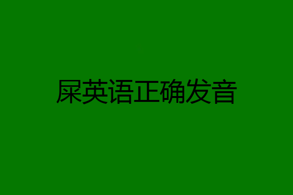 屎英语正确发音