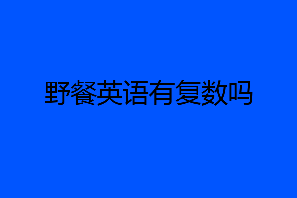 野餐英语有复数吗