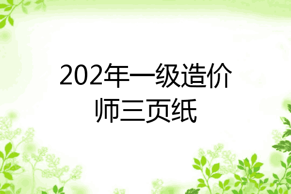 202年一级造价师三页纸