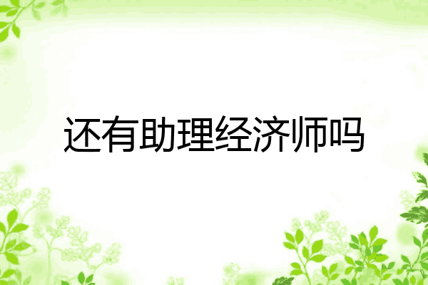 还有助理经济师吗