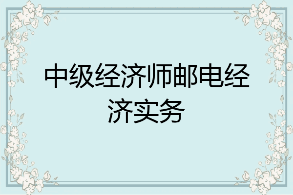 中级经济师邮电经济实务