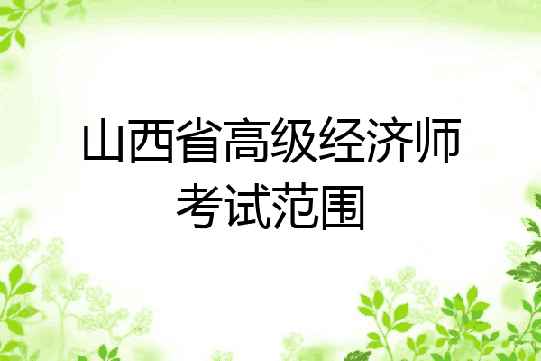 山西省高级经济师考试范围