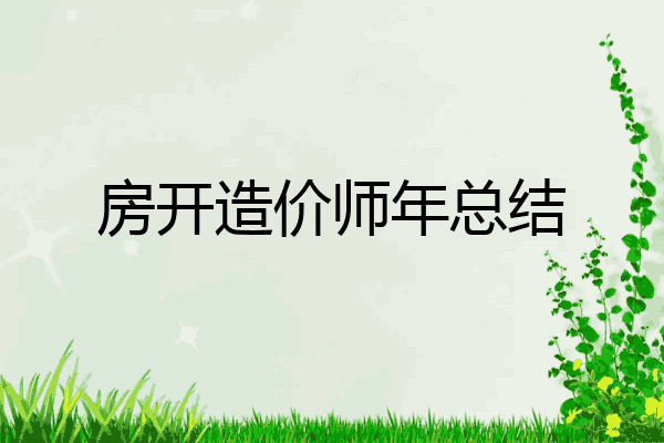 房开造价师年总结