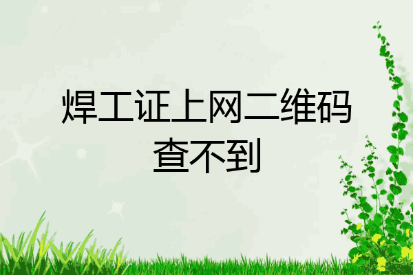 焊工证上网二维码查不到