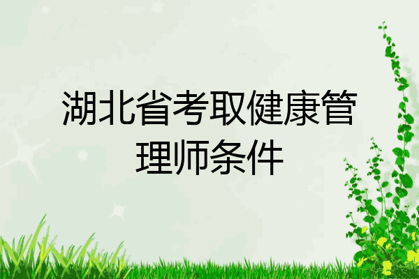 湖北省考取健康管理师条件