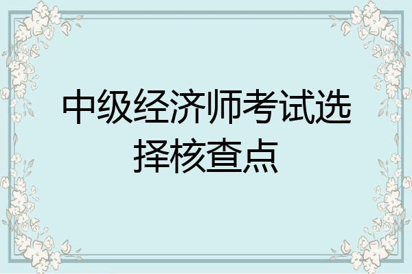 中级经济师考试选择核查点