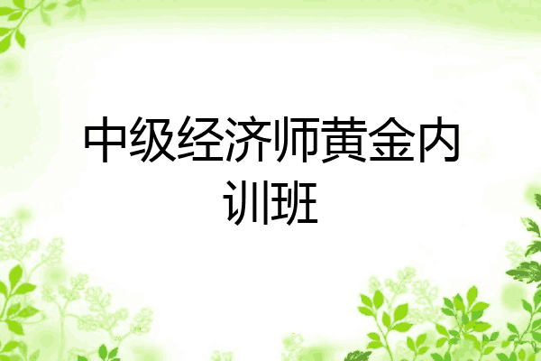 中级经济师黄金内训班