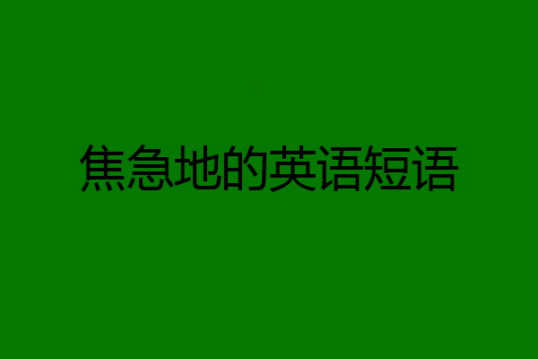 焦急地的英语短语