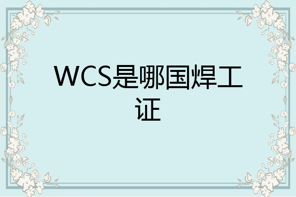 WCS是哪国焊工证