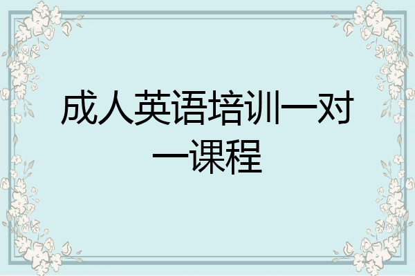 成人英语培训一对一课程