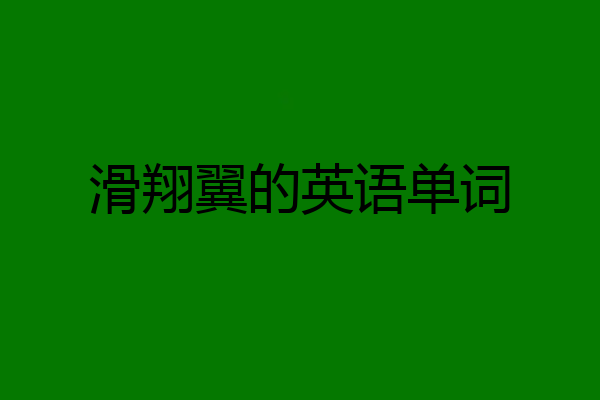滑翔翼的英语单词