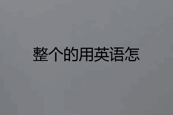 整个的用英语怎