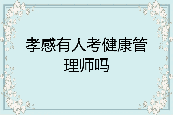 孝感有人考健康管理师吗
