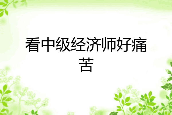 看中级经济师好痛苦