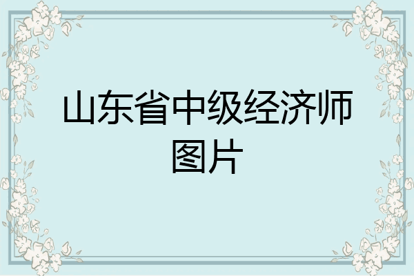 山东省中级经济师图片