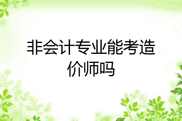 非会计专业能考造价师吗